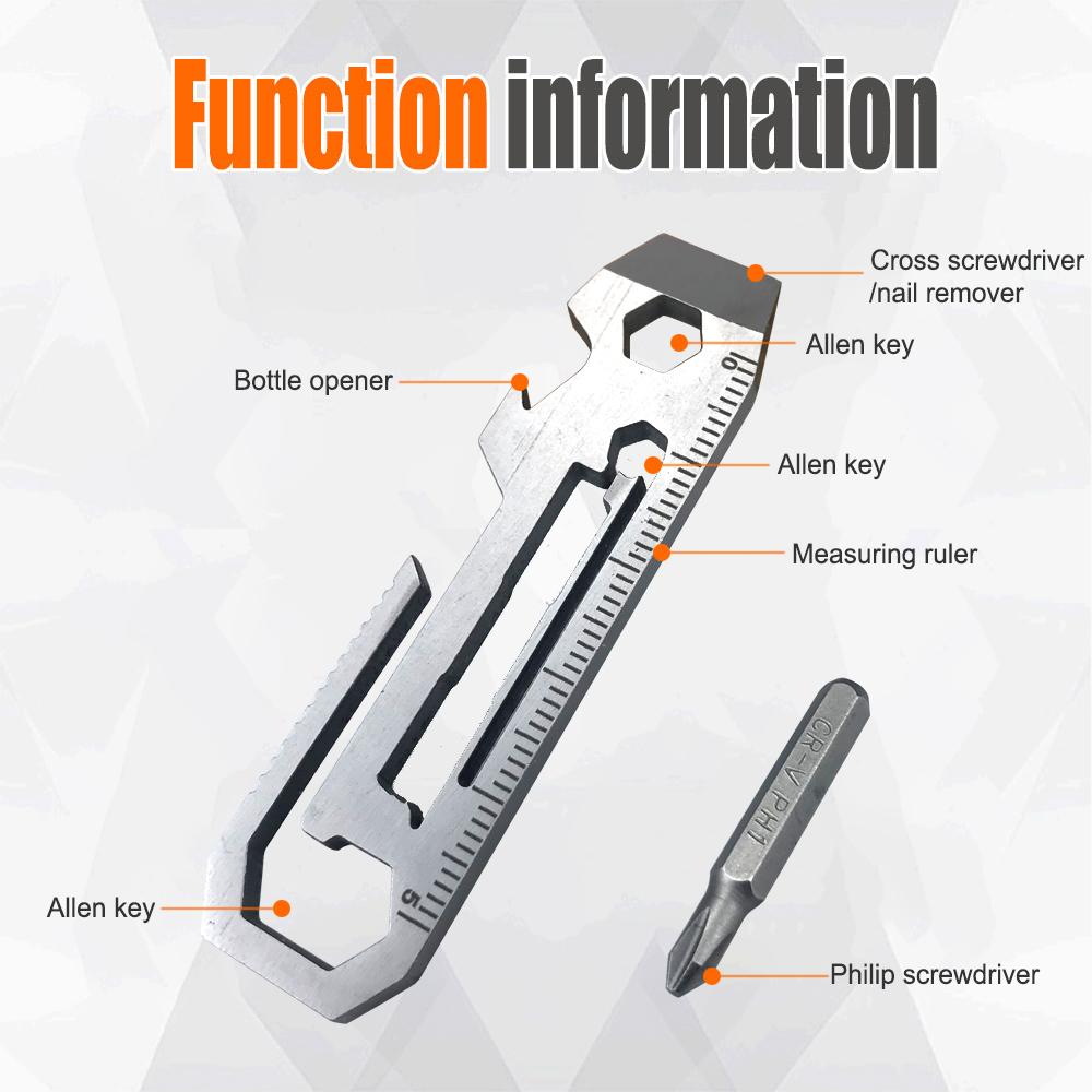 

Многофункциональный гаечный ключ 7 в 1 из нержавеющей стали, портативный EDC-гаджет, открывалка для бутылок, инструмент для походов, кемпинга и активного отдыха