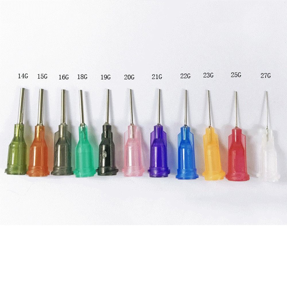 100 buc Ace de dozare 14g-25g Plastic cu vârf ac cu șurub Luer Lock Vârf bont