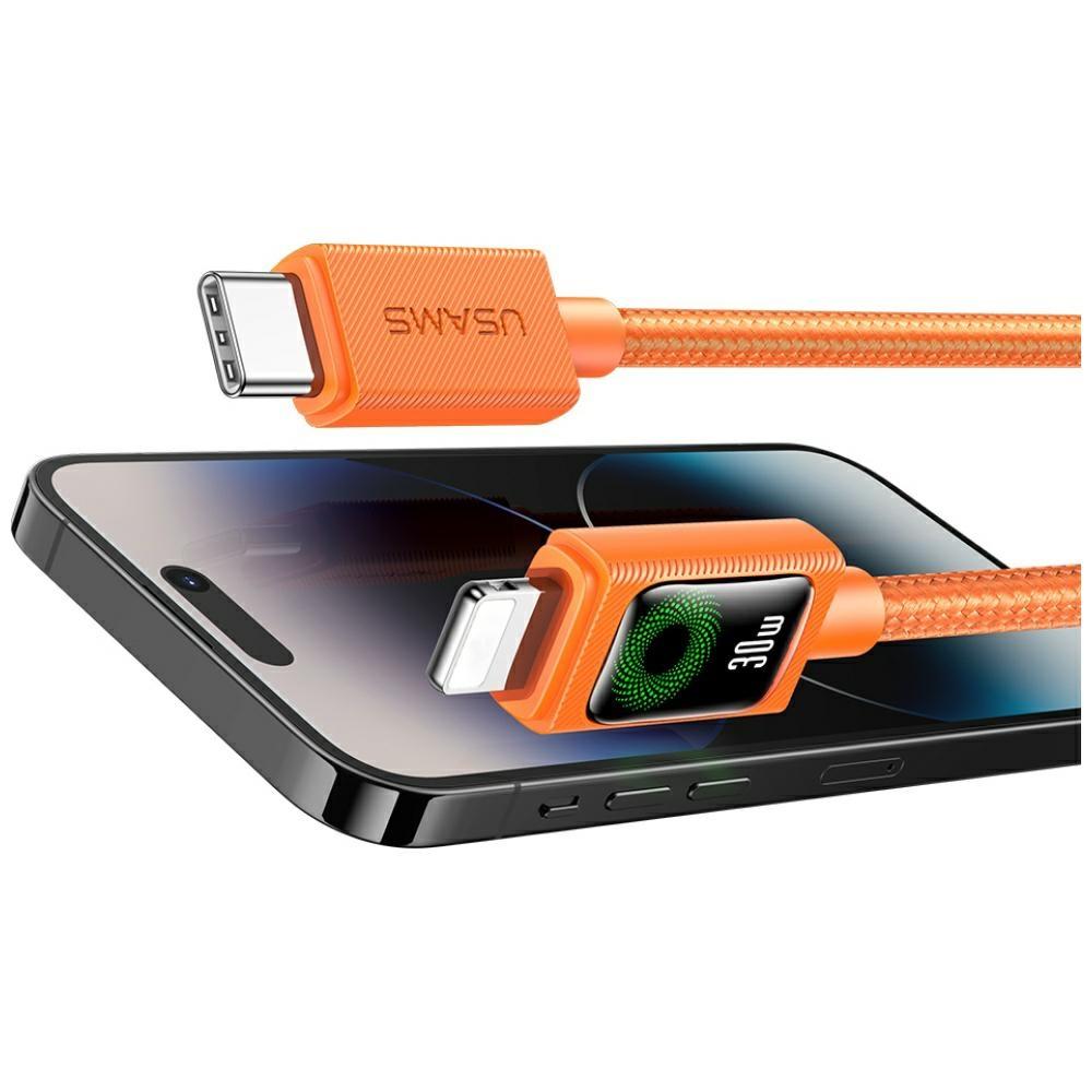 USAMS SJ774 PD 30W USB-C/Lightning cable 1.2m orange