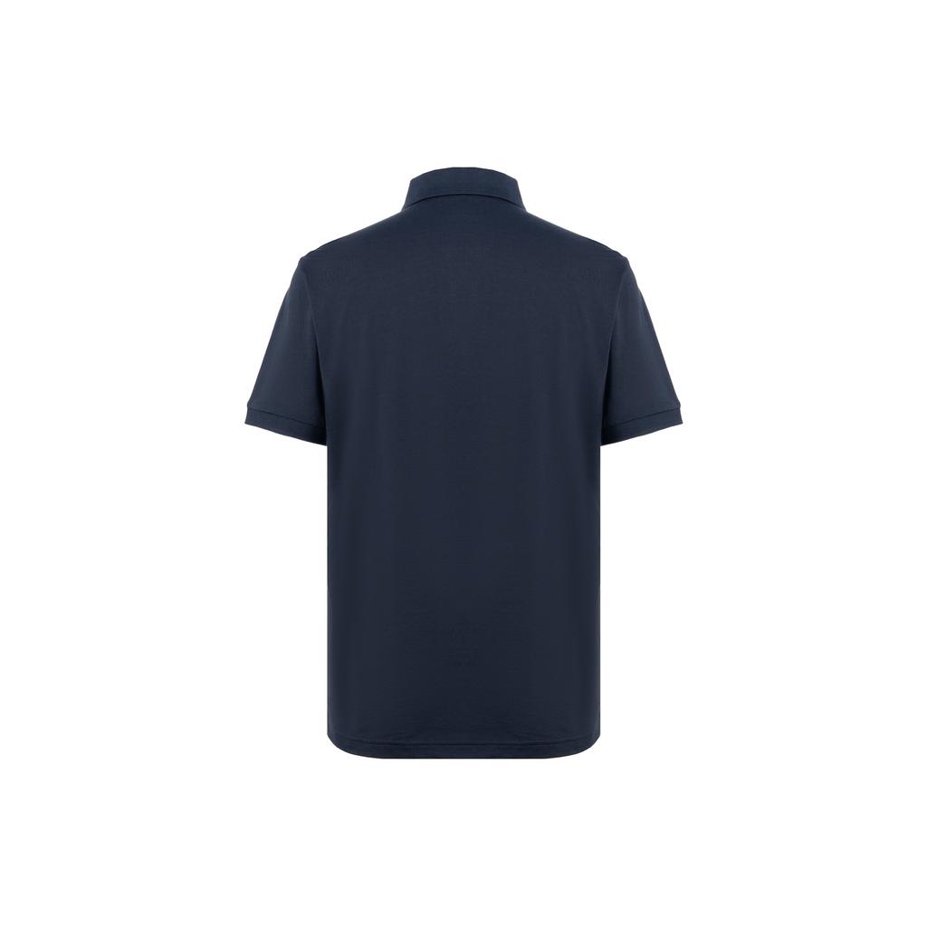 Emporio Armani EA7 Solid Color Button Straight Fit Short Sleeve Polo Shirt Men Polo Shirts Navy-Blue 8NPF09-PJNQZ-1578
