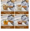 Glass Espresso Bean Measuring Cup with Double Spout, Wooden Handle, and Small Milk Jug