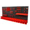 VEVOR Wall Mounted Storage Bins, 30-Bin Parts Rack Organizer Garage Plastic Shop Tool with Wall Panels/Tool Holders/Hooks, Tool Organizer for Nuts