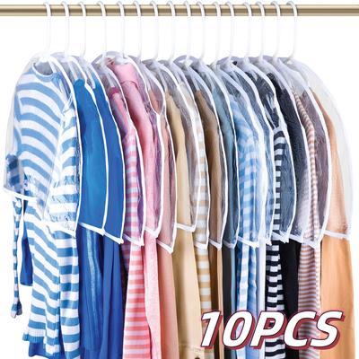 10/5 יחידות כיסוי אבק תלוי חצי בגדים EVA עמיד למים חליפה מעיל תיק אחסון בגד ארגונית ארון בגדים כיסוי בגדים