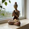 Estatueta de Meditação Yoga Mulheres Sentadas Abstratas Escultura de Estátua de Resina Decoração de Ornamento Zen para Interior Exterior Sala de Yoga