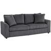 3-Seater Sofa with Decorative Cushions, Corduroy Sofa for Living Room, Bedroom, 212 Cm Wide, Dark Gray