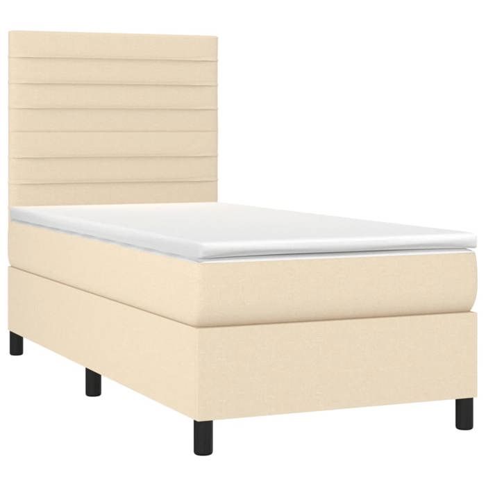 VidaXL Slat Bed Base with Mattress and LEDs, Upholstered Bed, Single Bed, Adult Bed for Interior Bedroom, 3134914