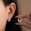 Silver Needle Geometric Heart Hoop Earrings - Retro & High-End Style for a Bold Look