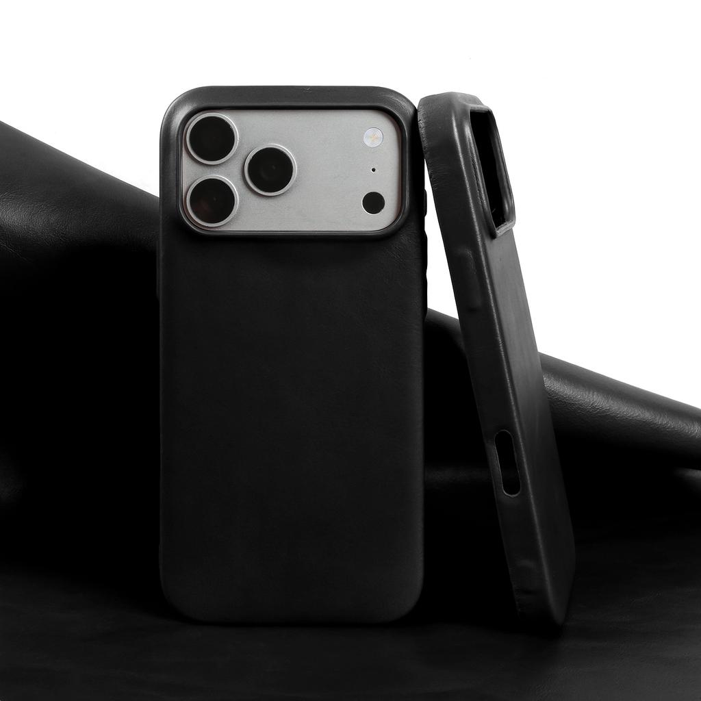 Premium Real Leather Back Case For Iphone 17Pro 16pro Max 15 14 13 12 11 Business Full Covered Protective Cover Phone Cases