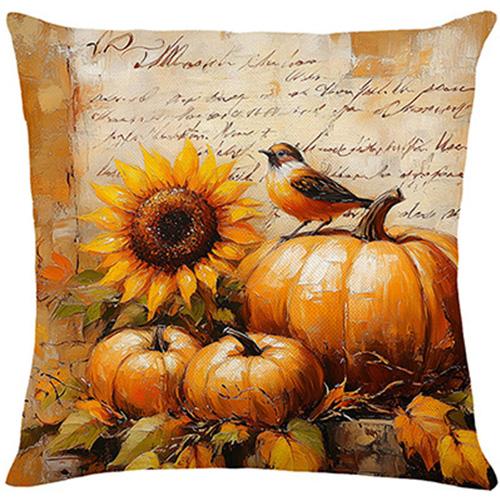 Throw Pillow Cover 18x18in with Squirrel Wreath Pattern
