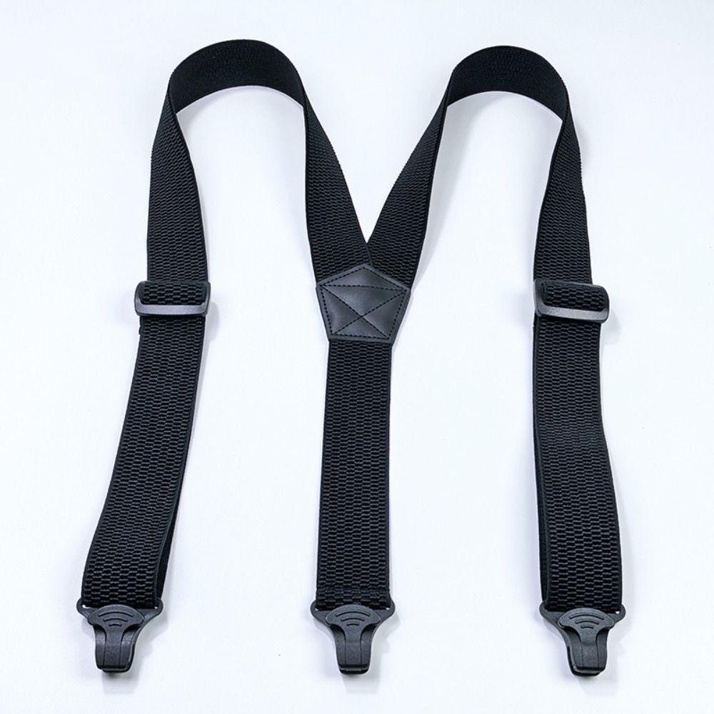 3.8cm Wide Work Suspenders with 3 Gripper Clasps Elastic Pants Braces  Business