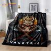 3D Viking Odin Valhalla Nordisk Mytologi Tegneseriepledd, Mykt Kastpledd for Hjem Soverom Seng Sofa Piknik Kontor Reise Dekke