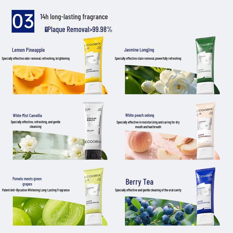 Baixi White Peach Oolong Probiotic Fluoride Toothpaste
