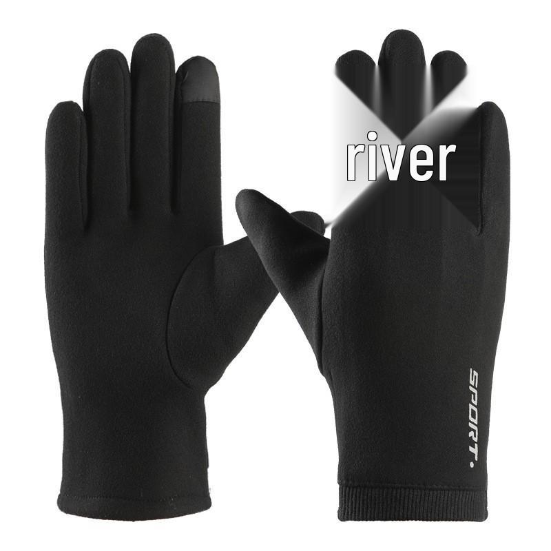 Unisex Winter Rabbit Plush Fleece Gloves - Thick, Windproof, Coldproof, Touchscreen-Ready for Outdoor Cycling