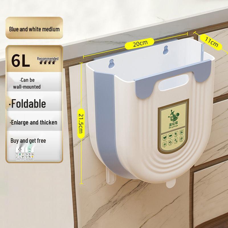 

Складное подвесное кухонное мусорное ведро для пищевых отходов - настенное или для крепления на дверцу шкафа