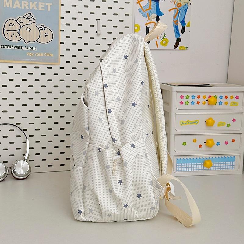 Schoolbag New Student Backpack, Gentle Style, Starry Sky Print Double Shoulder Bag, Sweet and Cute Backpack, High-appearance Casual Bag