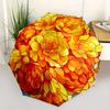 Stained -Inspired Floral Artwork Wall DecorUmbrella, Portable 3-Fold Compact Umbrella for Men & Women Gift