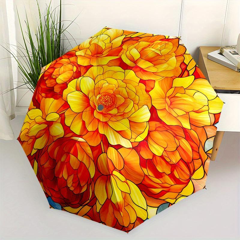 

Stained Glass Flower Mandala Wall Art Decor Umbrella, Christmas Gift Y150