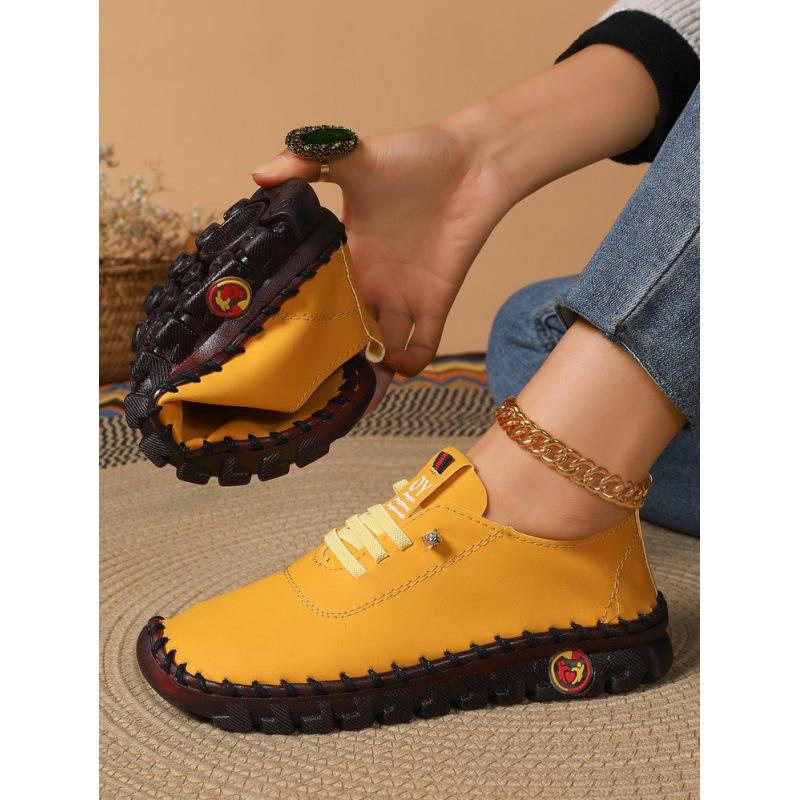 Spot handmade side seam thread large size beef tendon shoes shallow mouth outer wear single shoes 2025 new Roman style soft sole women's shoes
