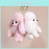 Cute Dog Plush Keyring With Short Pile Fabric For Backpack Accessories And Gift