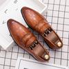 Men's Casual Business Shoes Embossed Leather Mens Classic British Style Horsebit Loafers Moccasins Men Party Wedding Flats