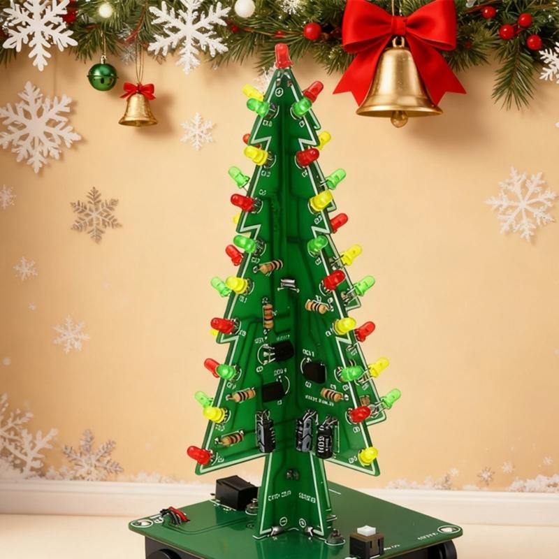 Programmable Christmas Tree DIY Colorful Easy Making Kit with Multiple Light Modes Educational Circuit Project