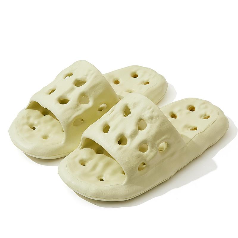 fashion Women New Bathroom Slippers Fashion Hollow Out Design Bathing Non Slip Couple Thick Sole Household Men Outwear Non-slip Shoes