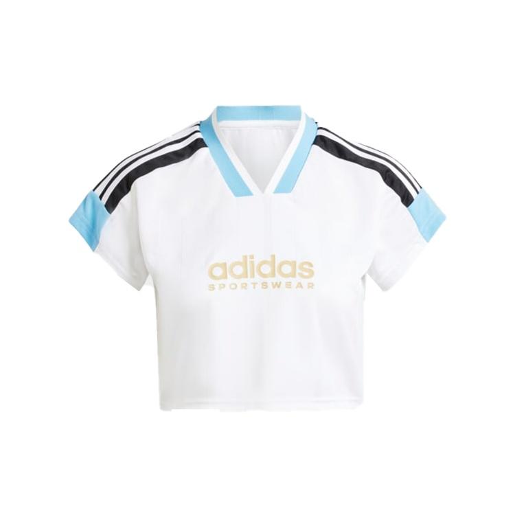 (WMNS) adidas Tiro Cut 3-Stripes Crop Jersey Asia Sizing  White Blue  Women s IZ2083 XL