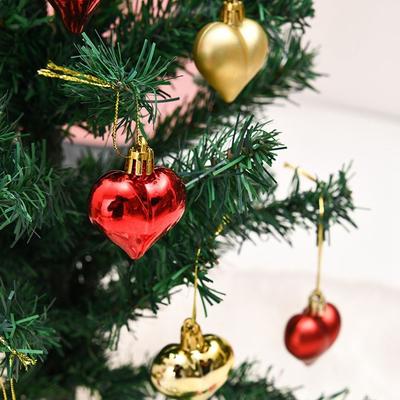 12 stuks/set Speciale Vorm Hart Bal Hanger DIY Gegalvaniseerde Kerstboom Krans Ornament 3D Liefde Hart Hanger
