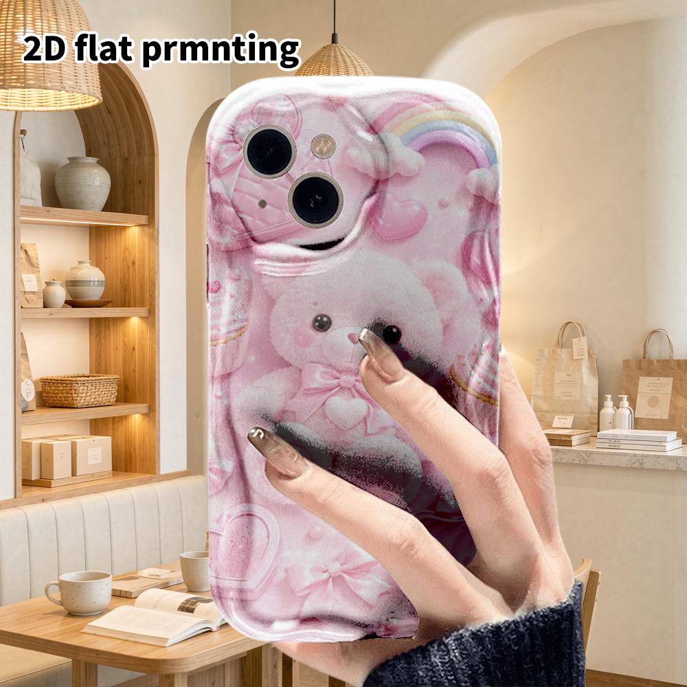 Phone Case: 2D Flat Design Suitable for iPhone 18, 17, 16, 15, 14, 13 Pro Protective Cases, Couple Style, Cute Little Bear, Christmas and Halloween Gi