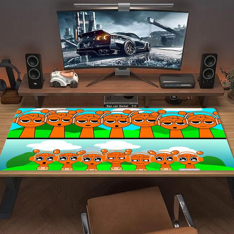 Sprunki Mauspade, Große Gaming-Schreibtischmatte, Rutschfestes XXL-Mauspad für Laptop & Tablet, Mini-PC-Spielmatte mit genähten Kanten
