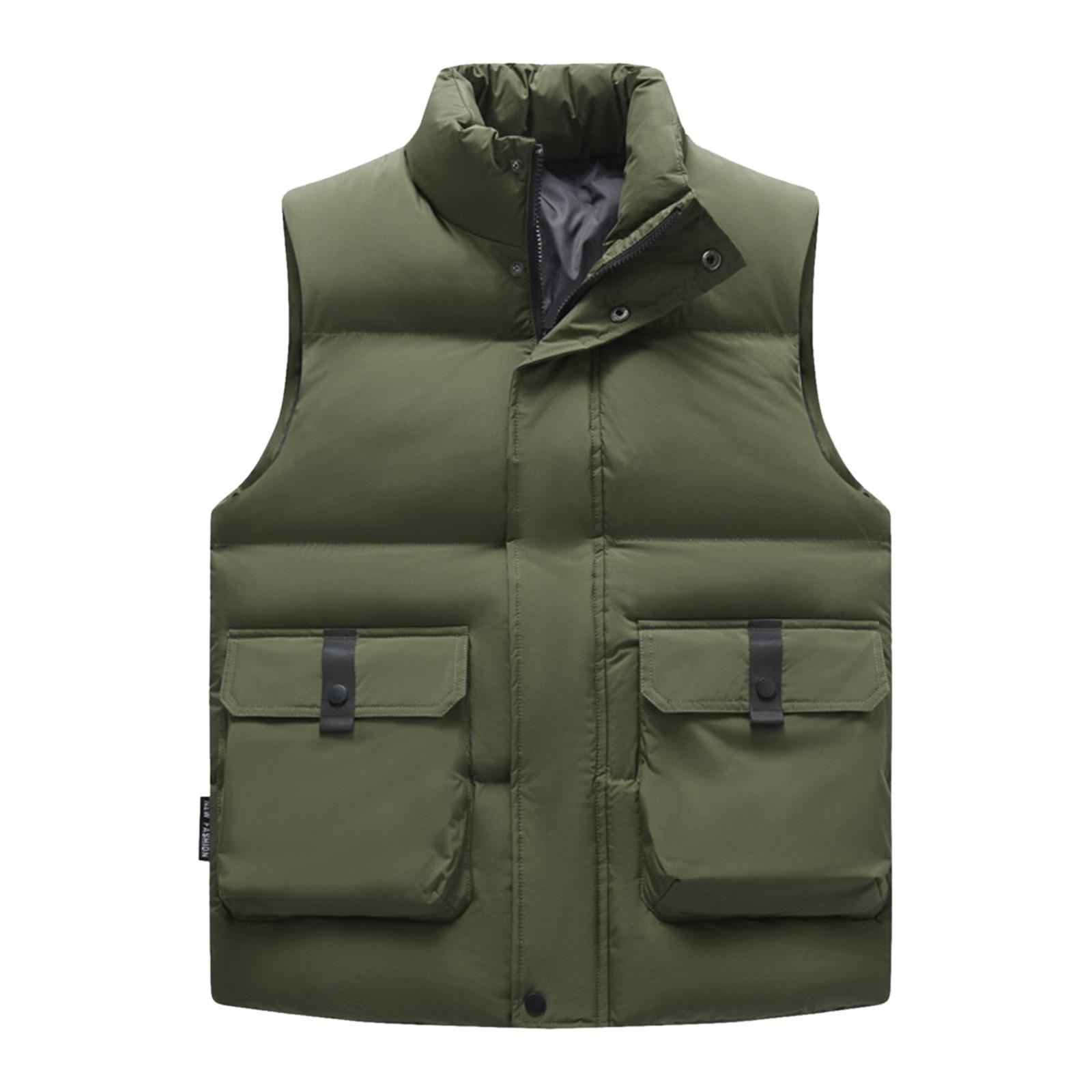 

Зимний чистый воротник-стойка, пуховая хлопковая майка, облегающий крой и красивый молодой человек XXL