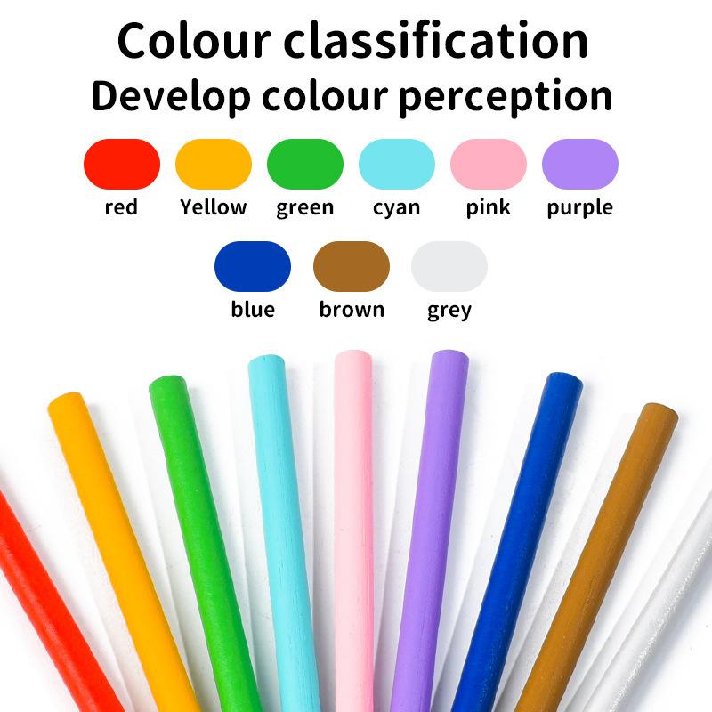 Montessori Children's Early Education Cognitive Teaching Aids Matching Sensory Coin Stick Wooden Building Block Educational Toys