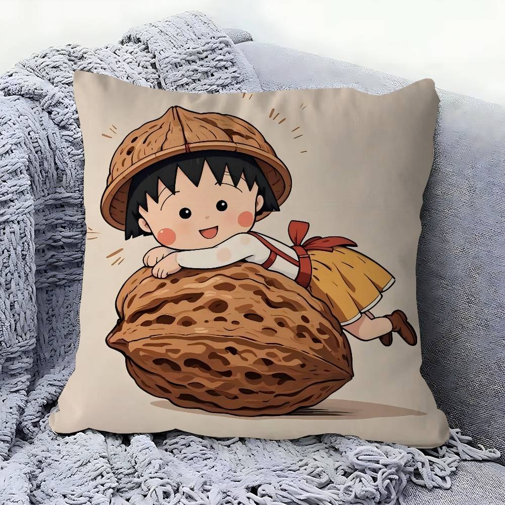 

CUTE Chibi Maruko-chan Cushion Cover Decorative Pillow Sofa Home Decor Case Pillow Cases 12x12Inch