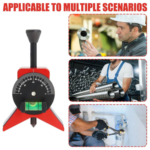 Pipe Marker Center Tool - Pipe Marker Centering Tool, Y-Shaped Pipe Center Fitting Tool | Pipe Marker Center Tool with Bubble Protractor, Pipe Center