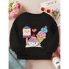 Kids Crewneck Sweatshirt, Cute Cartoon Ice Cream Print Long Sleeve Casual Top for Spring Autumn