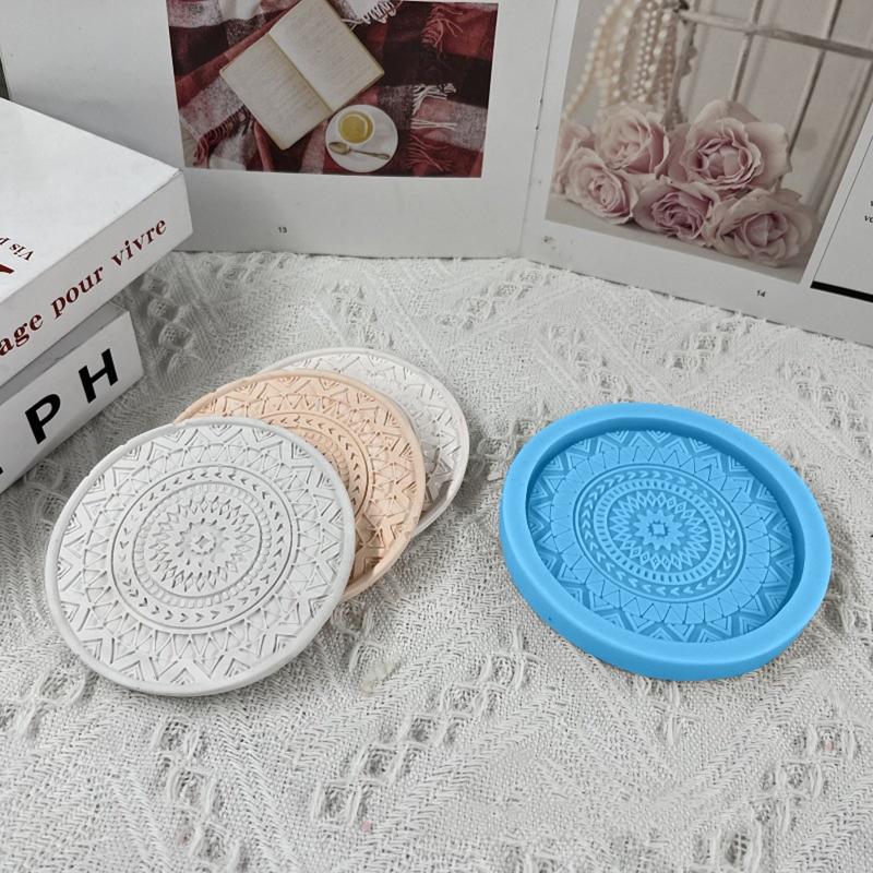 Mandala Diy Homemade Mold Coaster Crystal Dripping for Creative Silicone Mold Crystal Drip Placemat Mold for Diy Craft