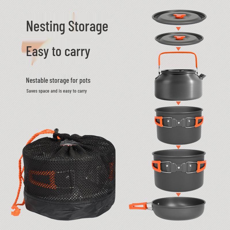 Multifunctional Camping Cookware Set for 4-5 People