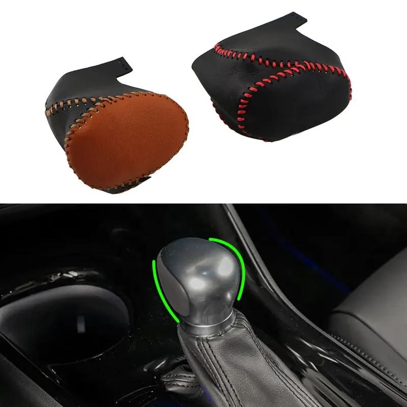 Leather Car Gear Shift Collars for Toyota C-HR CHR 2016 - + Leather Head Knob Cover Interior Accessories