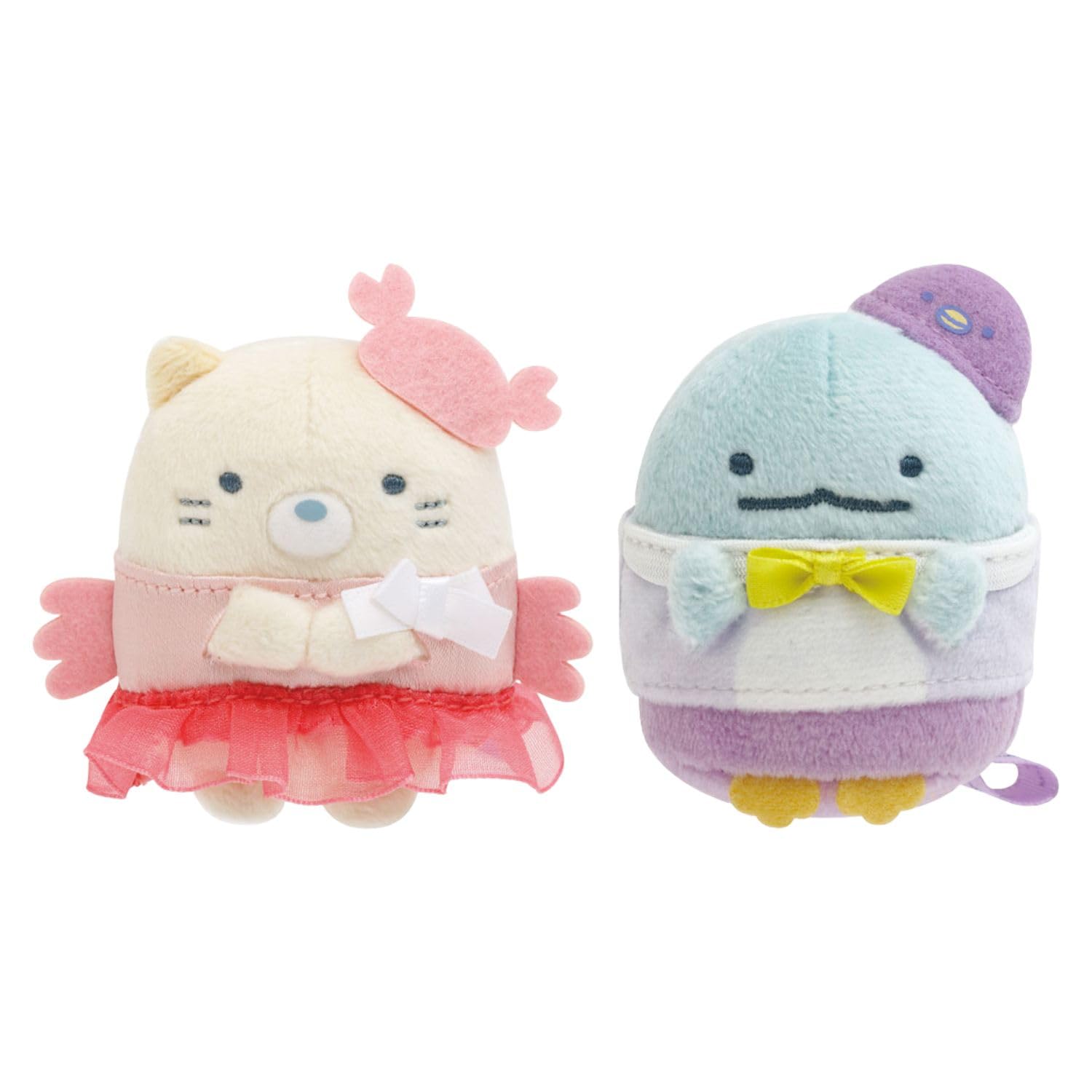 

San-X Sumikkogurashi Penguin Lagoon Mini Plush Cat & Lizard Set, Seashell Design, Summer, Cute, Soothing, Limited Edition Set