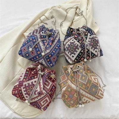Retro Style Texture Bucket Bag Women's 2025 Spring and Summer New Casual Small Cloth Bag Versatile Mori Chain Messenger Bag