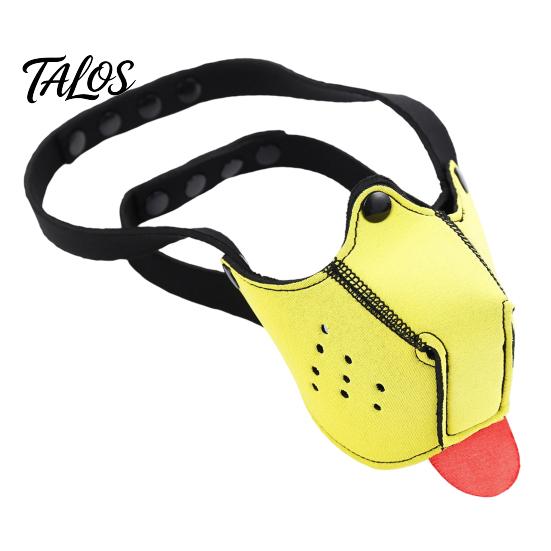 Roleplay Fetish Gear Neoprene Puppy Tongue Mask, Adjustable Muzzle Mouth Gag for Couples, Elastic Breathable Halloween Party Mask Dog Role Play, BDSM