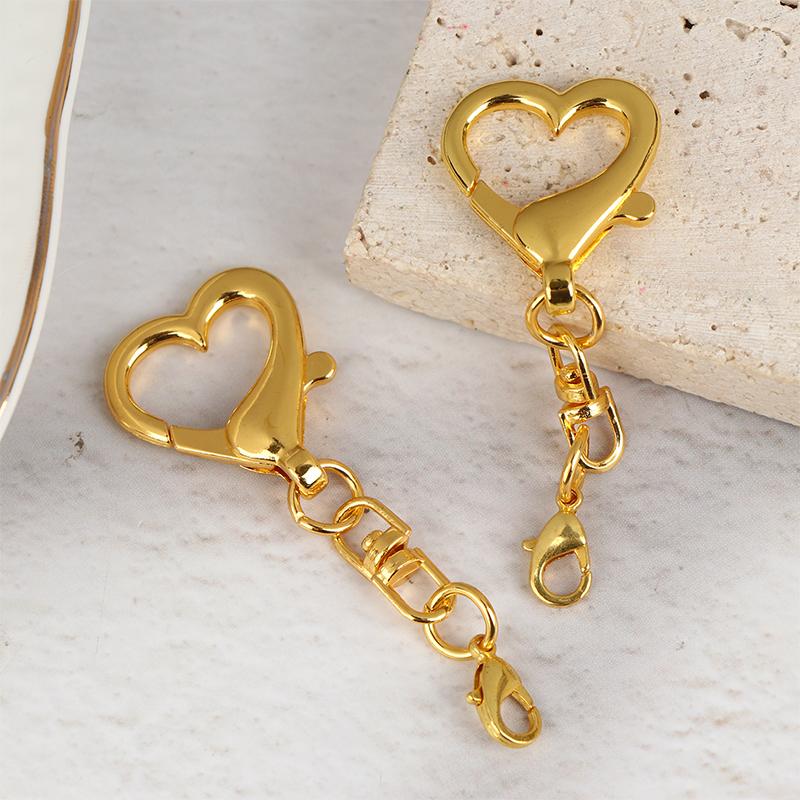 5/10Pcs Heart Lobster Clasp Chain Connector For Diy Jewelry Making Findings Key Chain Accessories