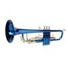 Bb Standard Trumpet Blue Color Copper Gold Keys Beginner Trumpet for Performance and Practice