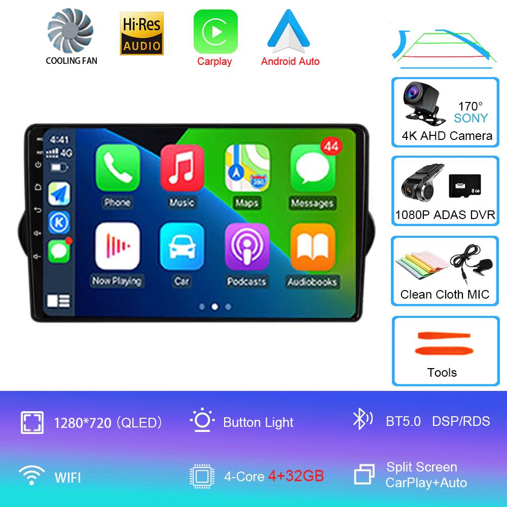 Car Radio Android 14 Carplay Auto For Fiat EGEA TIPO 2015 2016 2017 2018 Navigation GPS Multimedia Player Stereo wifi+4G BT DVD