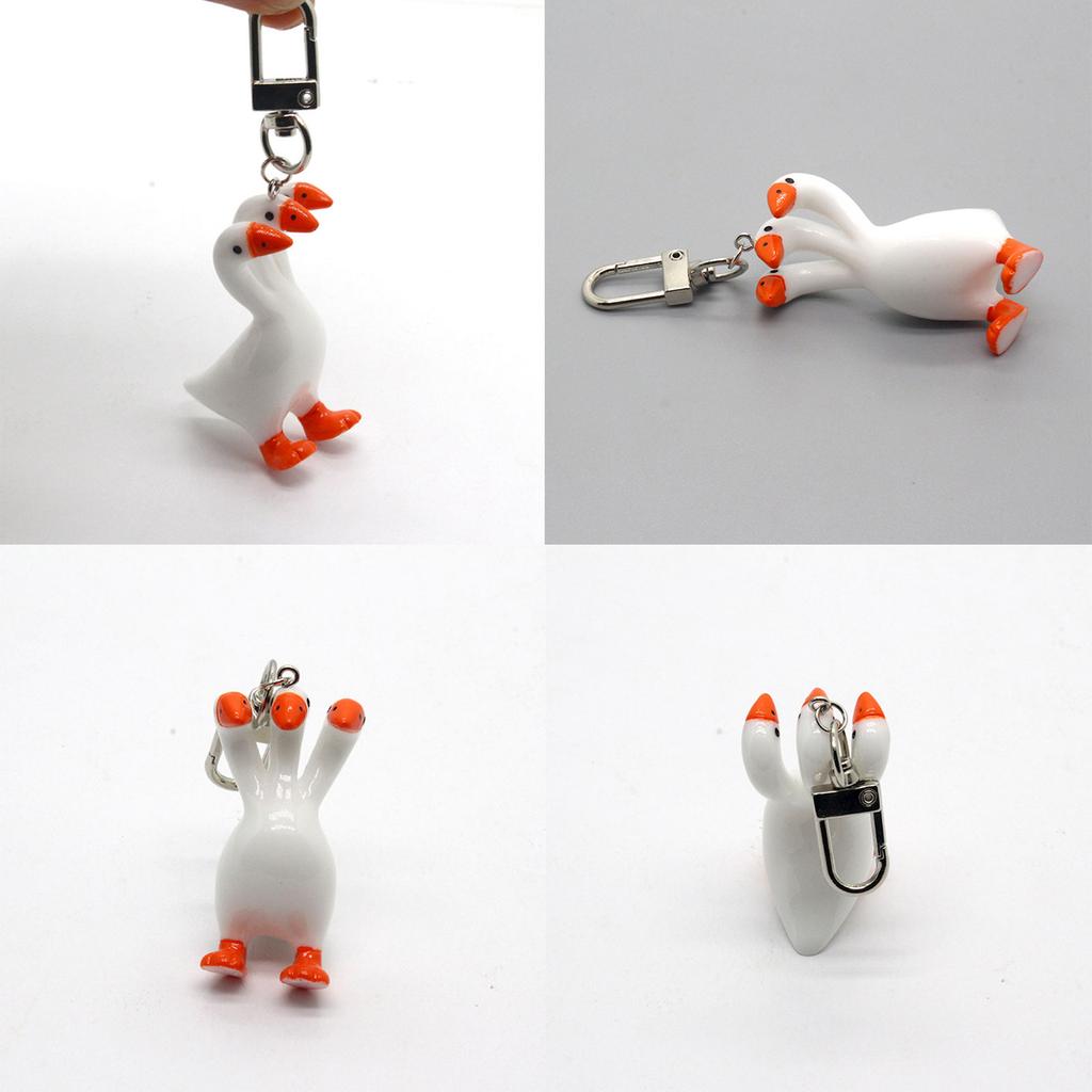 Stylish Drop Earrings Dangle Earring Goose with Three Heads Shape Keychain Necklace Perfect for Daily Life Parties Dates
