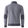 2025 Men's Solid Color Knit Zipper Cardigan - Thick Plus Velvet Coat for Autumn & Winter