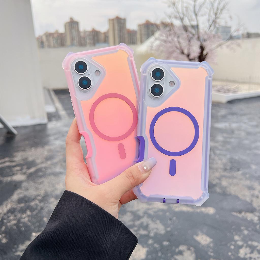 For iPhone 17 Magnetic Case Chameleon Anti Drop TPU+PC Phone Cover