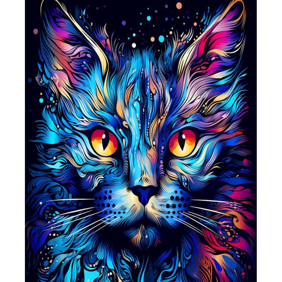CHENISTORY Paint By Numbers Colorful Cat Animal Acrylic Drawing Canvas Wall Art Oil Painting By Numbers DIY Home Decoration