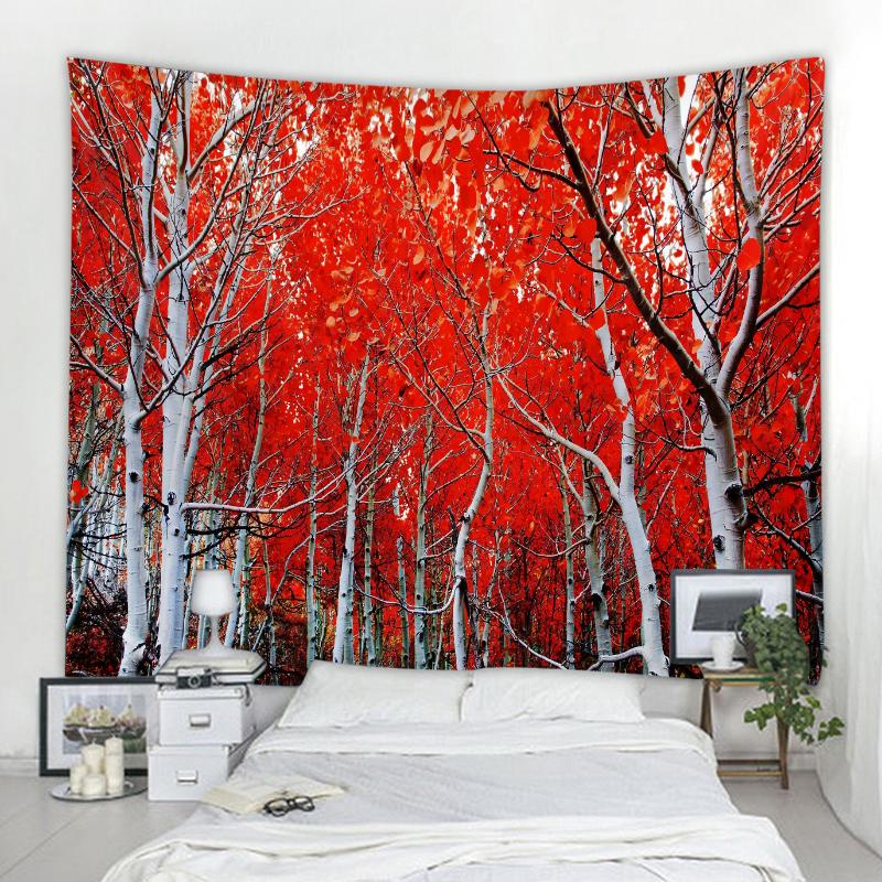 

Природный пейзаж, лесное украшение, гобелен, пляжный пейзаж, гобелен, настенный гобелен для спальни, эстетика украшения дома 100X75CM