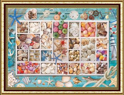 Art Framed Print 42 X 60cm A2 Square Beads Handmade Kit Seashell Collection AN-diaartDiamond - Beginner-Friendly AM-563